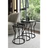 C Hourglass 3-piece Nesting Coffee Table Set Black Leg - Smoked Glass MDF