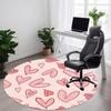 1pc Love Hearts Office Round Area Rug, Indoor Mat Suitable For Office, Under Office Chairs Bedroom Living Room Home Decor, Room Deco