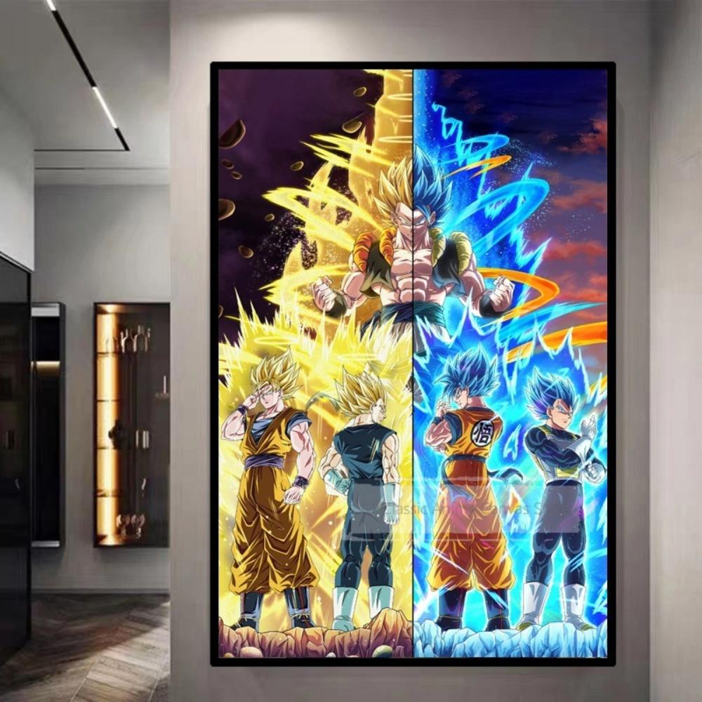 Dragon Ball Starry Night Tapestry Sun Wukong Super Saiyan Anime Hanging with Gokus Kamehameha Ideal for Otaku Bedroom Decor