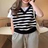 WTEMPO Women's Autumn Winter Preppy Style Knitwear Sleeveless Pullovers Solid Color Casual Sweaters V-neck Knitted Vests