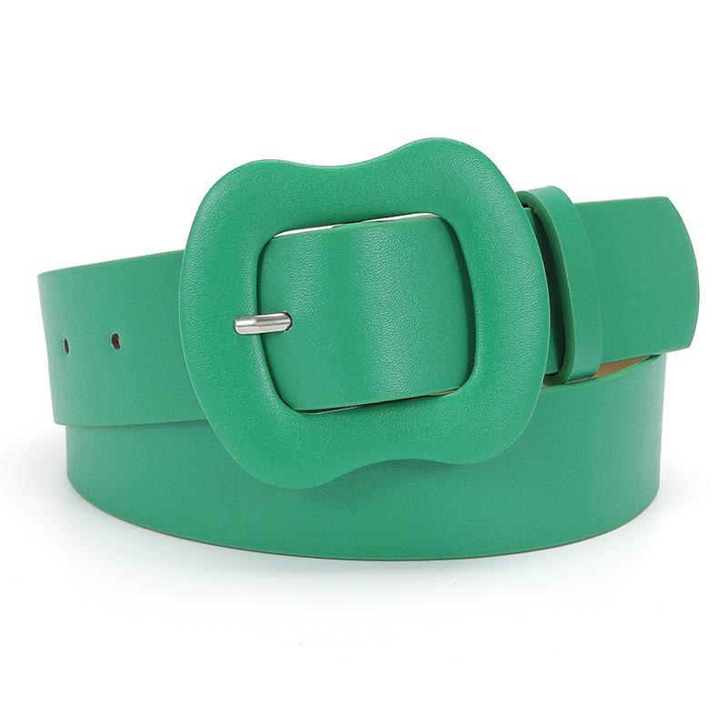 

Пряжка Ремень Женский Однотонный Тыквенный Пряжка Декоративная Джинсы Одежда Аксессуары Ремень Женский Широкий Length 105 Width 3.8 зелёный