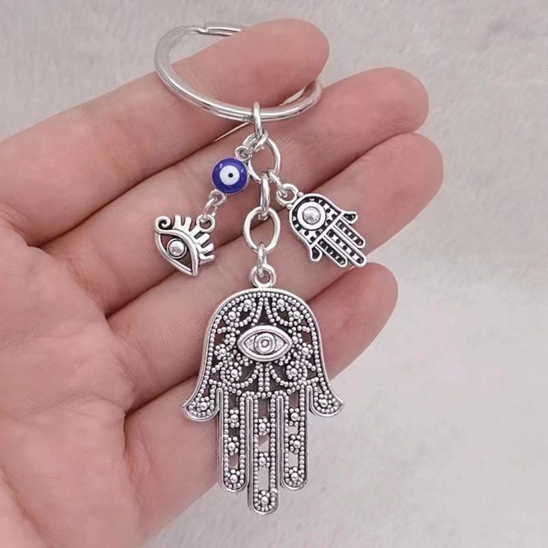 Turkish Evil Eye & Hamsa Hand Keychain Pendant