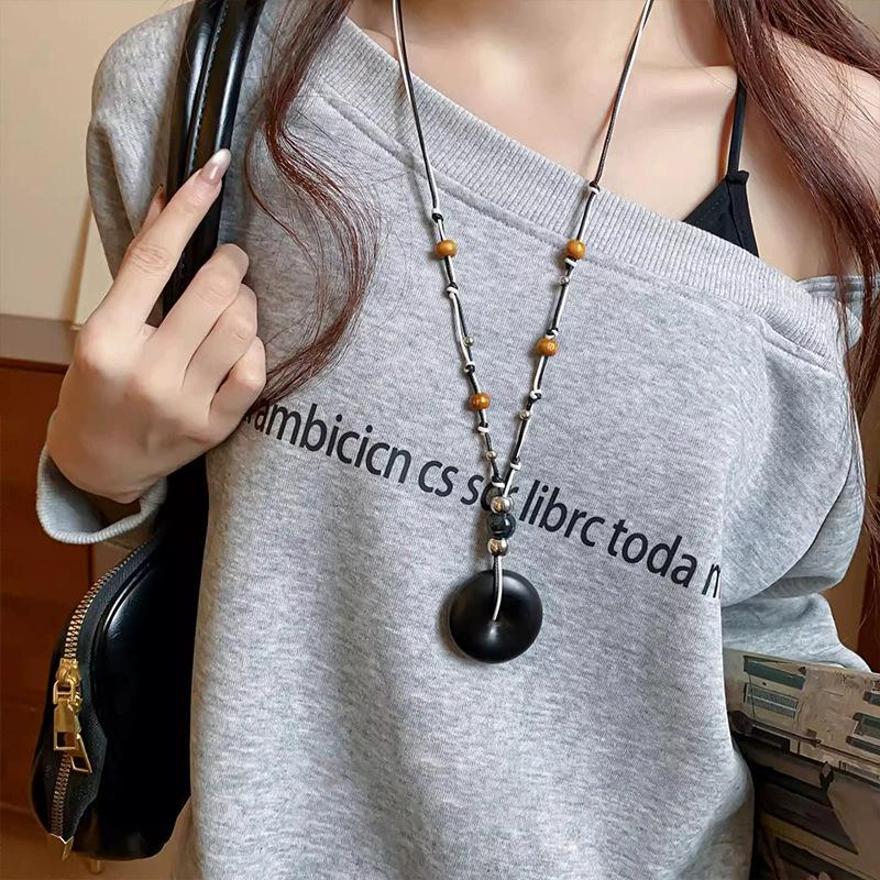 Новое китайское дзен-ожерелье из деревянных бусин, женская богемная цепочка для свитера, винтажные аксессуары