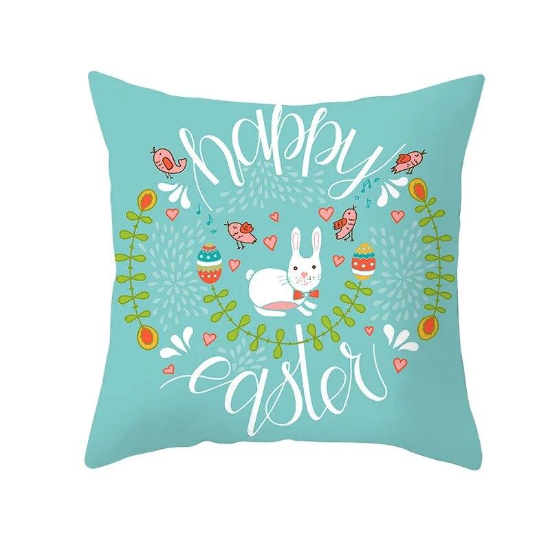 Ostern Dekorative Kissenbezug Kaninchen Ei Druck Pfirsich Haut Kissenbezug Wohnzimmer Sofa Kissen Abdeckung Schlafzimmer Dekoration