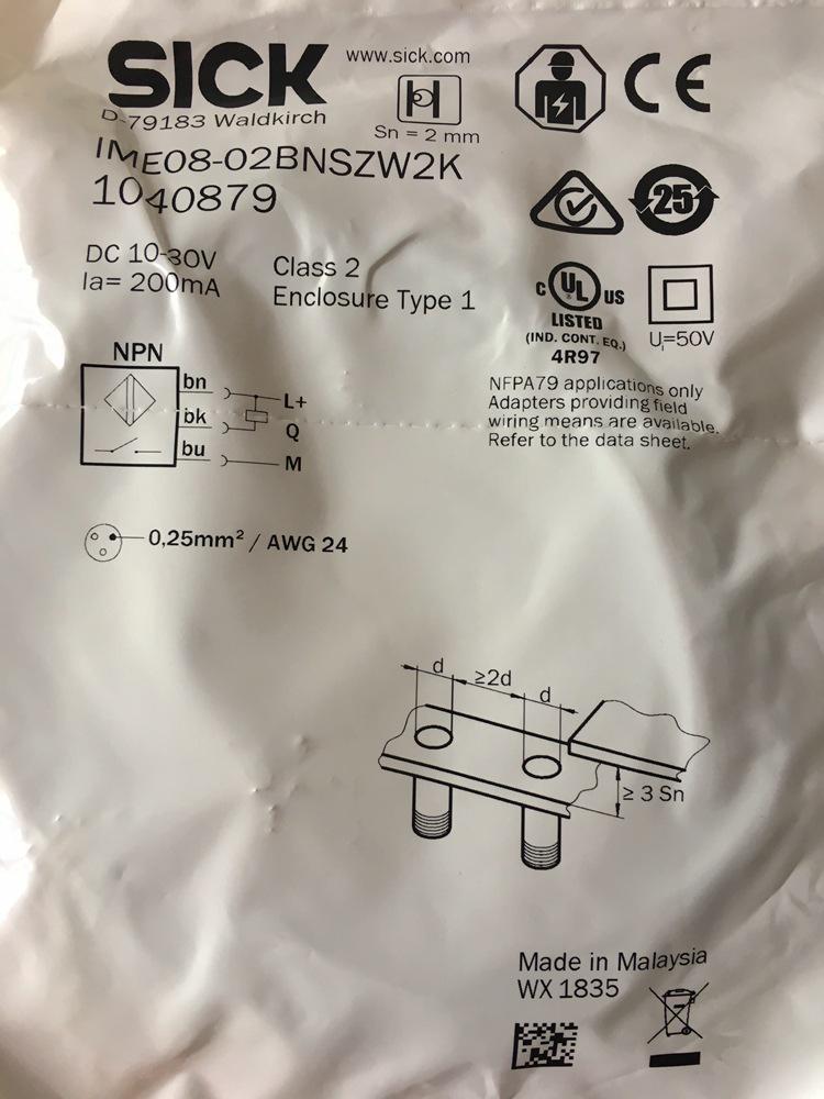 New SICK IME08 Proximity Switch IME08-02BNSZW2K/2S