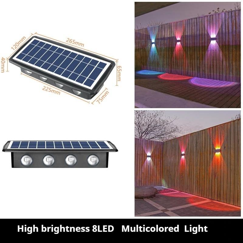4/6/8LED Solar Wall Lights Waterproof Outdoor Garden Lighting Landscape Spotlights for Villa Courtyard Pathway Illumination
