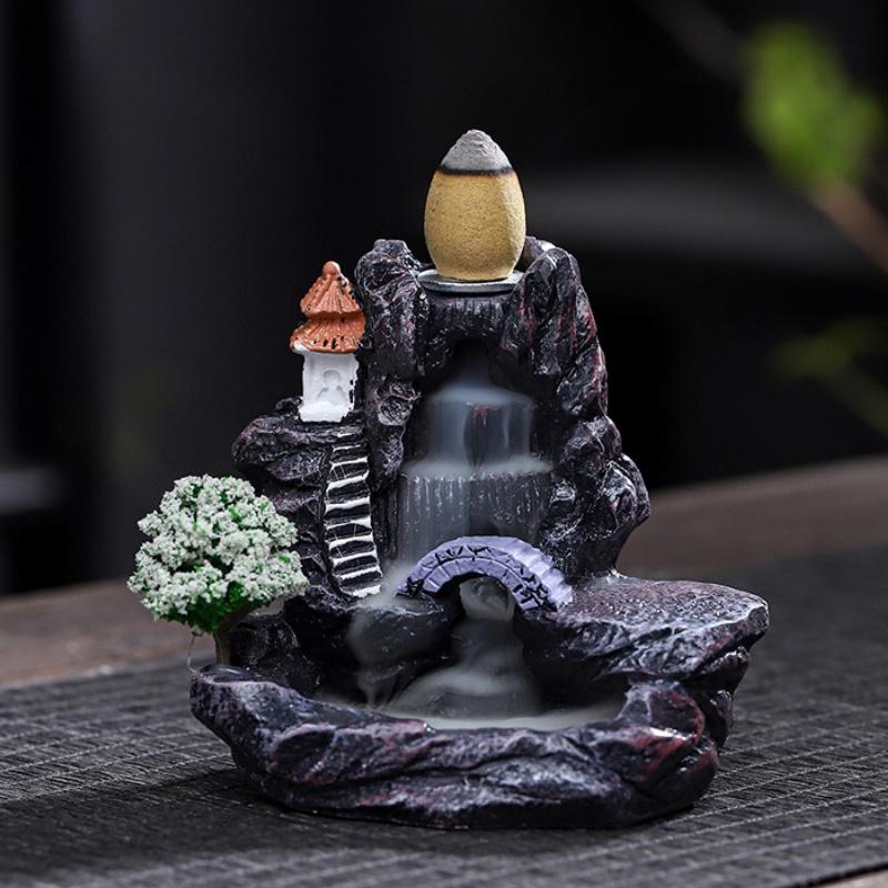 

Пальник для пахощів Гори Річка Водоспад Аромат Камін Зворотний потік Арома Дим Дзен Тримач для кадила Декорація для дому