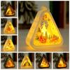 Button Battery Santa Claus Luminous Lamp Elk Deer Triangle Lantern  Party