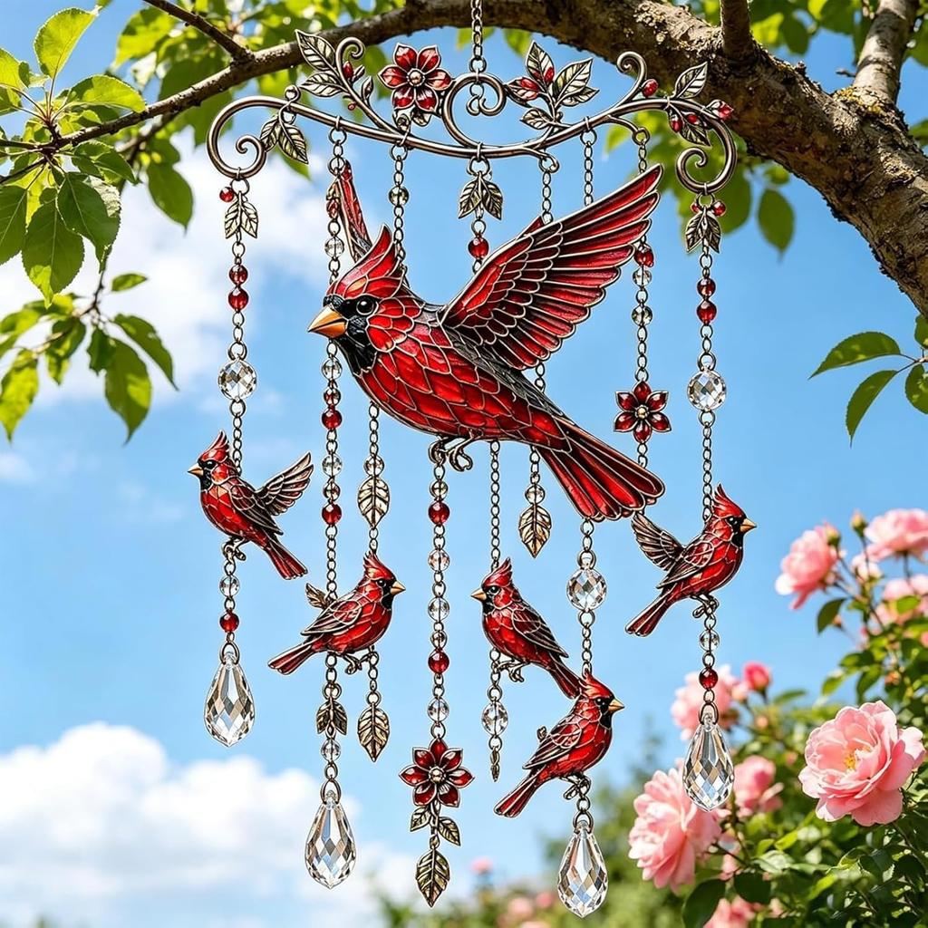 Elegant Hummingbird Garden Wind Chime Colorful