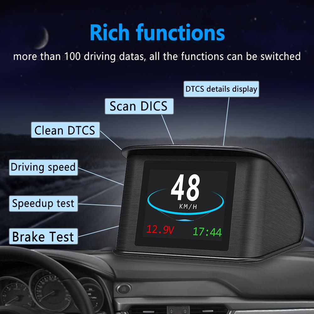 Universal Car HUD Display - OBD2 Speed RPM Fuel Consumption Projector