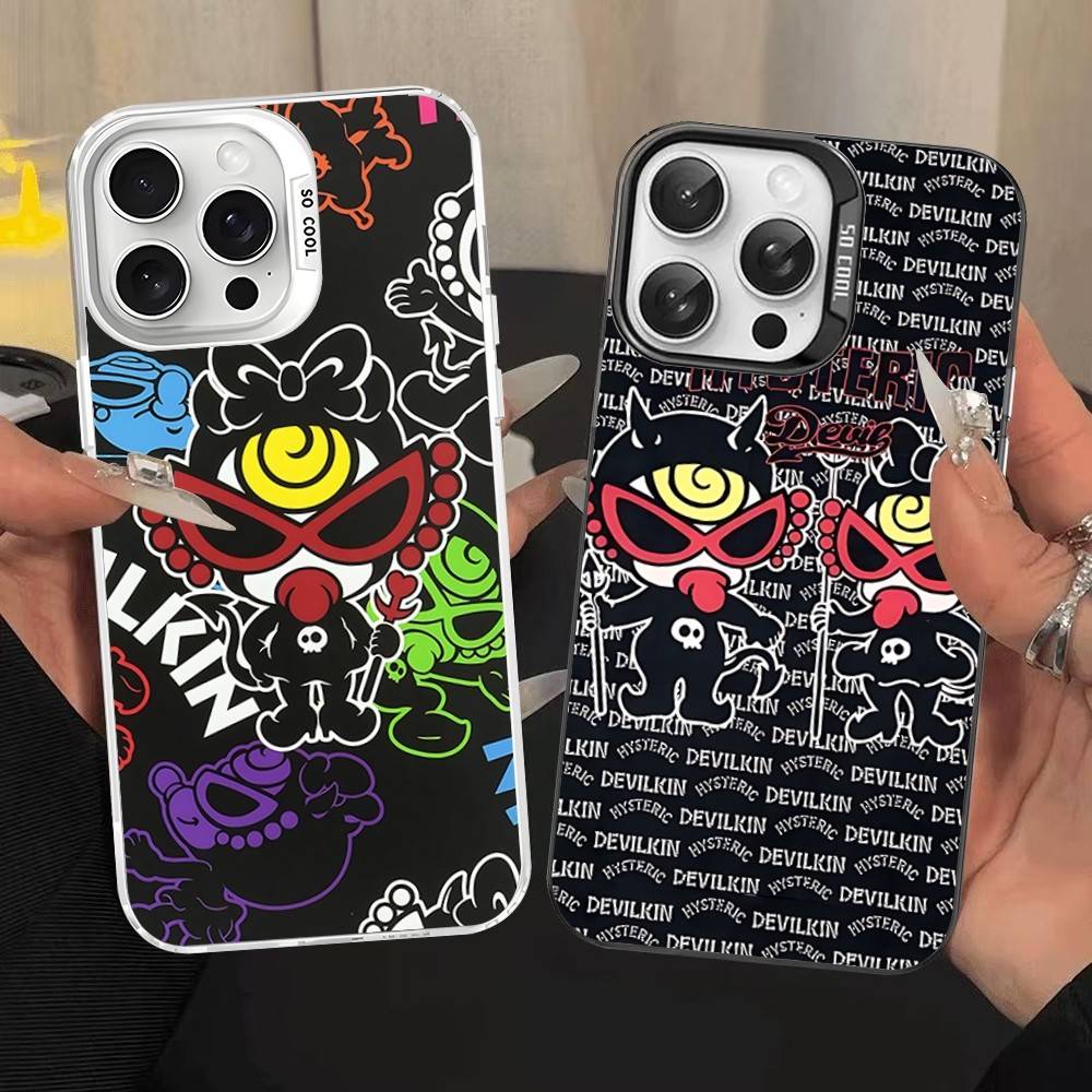 Japan Fashion H-Hysteric M-Mini For iPhone 17 16 15 14 13 12 11 Pro Max Plus Matte Color Back Phone Cover