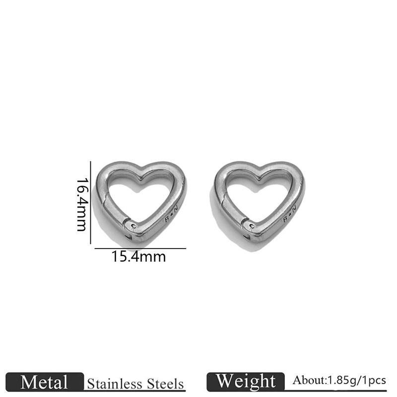 1Pcs Stainless Steel Clasps Gold Geometry Heart Round Ring Lobster Clasp Hook Connectors Diy Jewelry Making Supplies Accessories