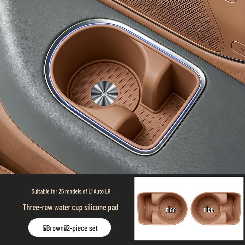 Silicone Anti-slip Cup Holder Pad for Li Auto L9 (3-Row) - Enhances Interior with Stylish Car Upgrade
