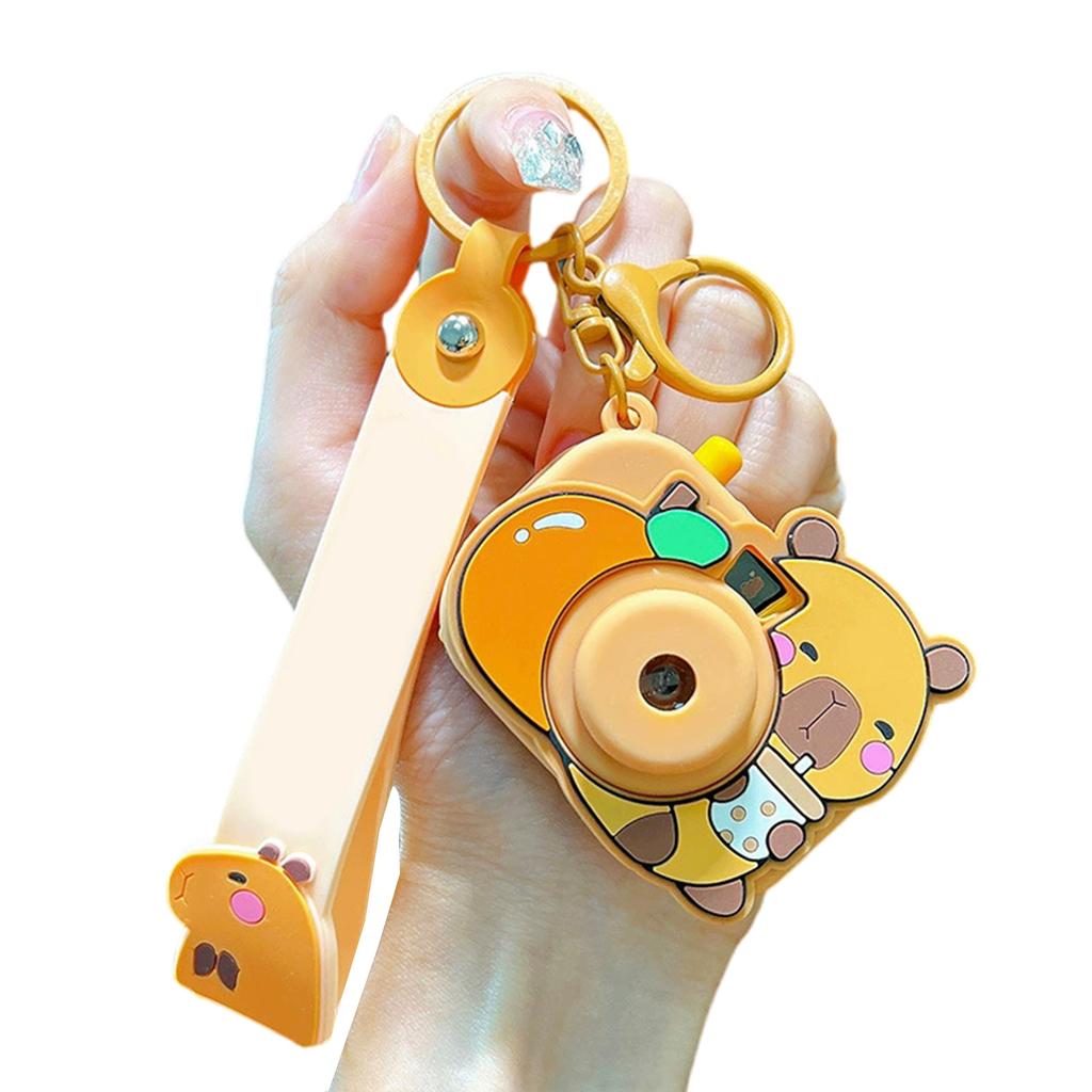 Portachiavi Creativo Capibara Fotocamera Caratteristica Proiezione Divertente Design Multicolore Decorazione da Appendere alla Borsa Accessorio Regalo
