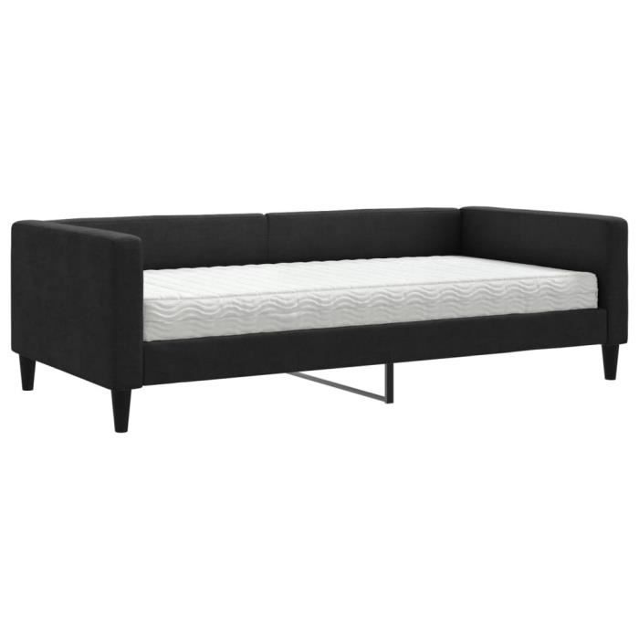 VidaXL Daybed with Mattress Black 100x200 Cm Fabric 3196567
