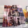 1PC Attack on Titan Print Flannel Blanket, High quality All Seasons, Home Decor, Warmth and Comfort, Perfect for Christmas Gifts