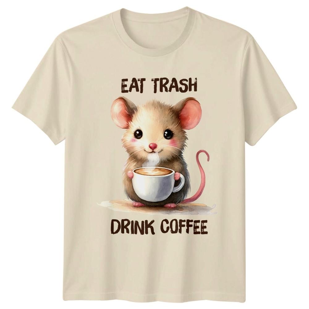Eat Trash Drink Coffee TShirt Mouse Rodent Birthday Gift For Him And Her