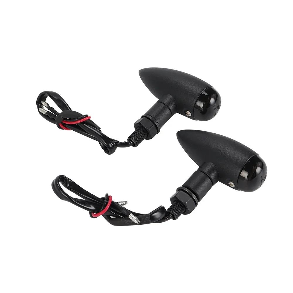 For Harley Touring Road Glide Sportster Bobber Chopper Motorcycle Bullet Turn Signal Indicator Light Universal Lamp 10mm Thread