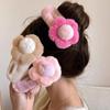Fashion Plush Flower Hair Clip Sweet Duckbill Clip Headwear Accessories  Back Head