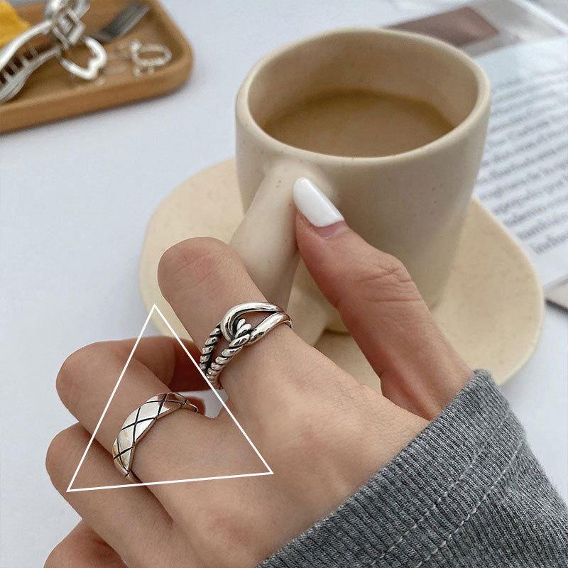Inel Simplu Neregulat Placat cu Argint 925 pentru Femei - Design Coreean Simplu și la Modă, Nu se Decolorează
