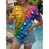 Plus Size Loose Women's Clothing Outdoor T-Shirt Fashion Tops Short Sleeve 3D Floral Printed Patterns Women's V-neck T-shirt Daily
