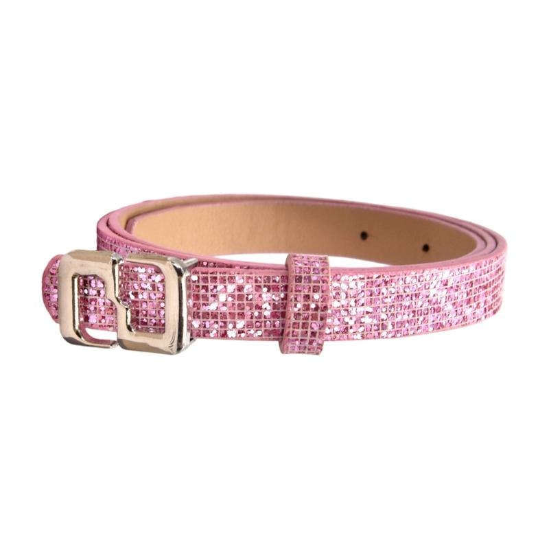 Stylish Thin Waistband For Women With Sequins High Quality PU Belt Multiple Colors Daily Wear