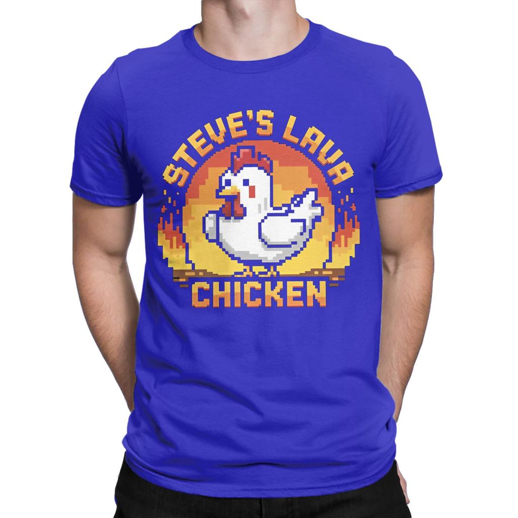 Men Women Graphic Printed Chicken Jockey Lava Chicken T Shirt Tee 100% Cotton  T-shirts Clothing