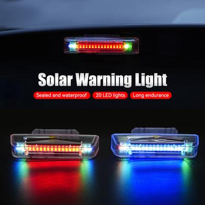 Solar Power Car Warning 20LED Flashing Light Night Ride Tail Light Anti-rear Strobe Light for Motorcycle Electric Vehicle Bicycle