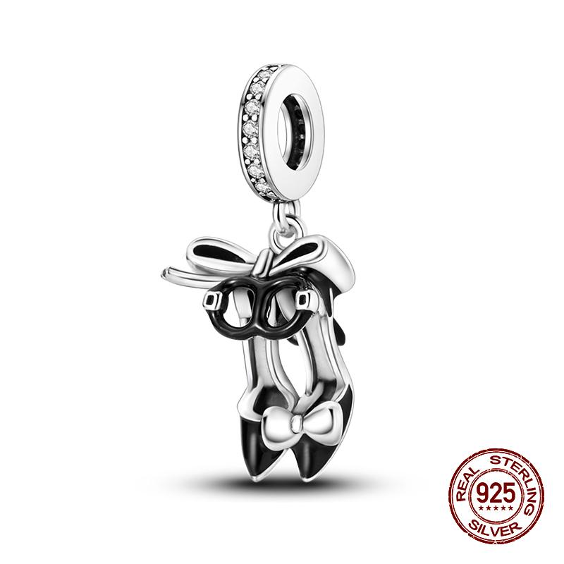 100% 925 Sterling Silver Guitar Musician Painter Doctor Career Charm Bead Fit 925 Original Bracelet DIY Souvenir Jewelry