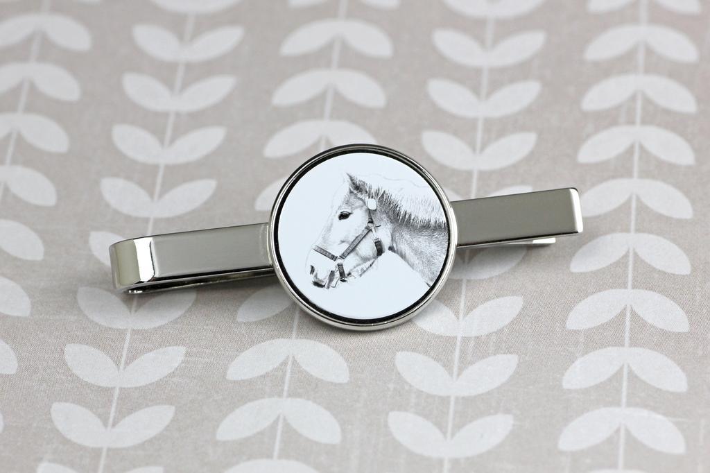 Haflinger - tie clip with a horse, personalized tie clip, a unique gift for a man from the Art-Dog brand