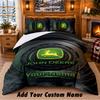 Set Biancheria da Letto John Deere 3 Pezzi Nome Personalizzato, Lenzuolo e Federe per Camera da Letto di Casa