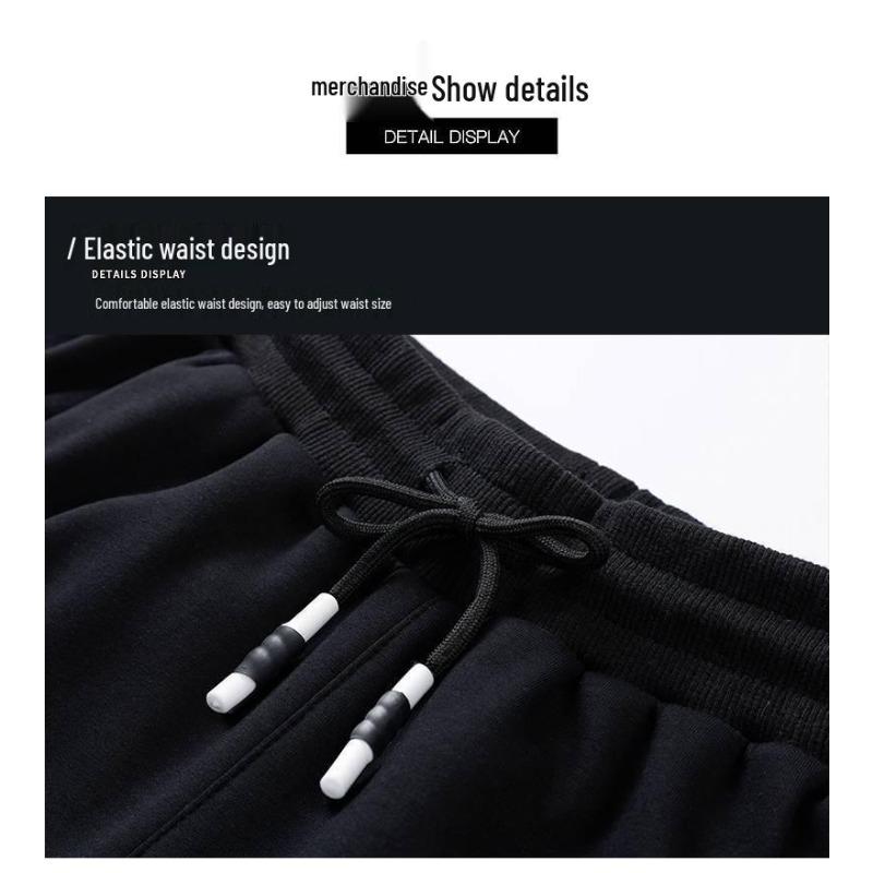 Men's Fleece-Lined Winter Sweatpants - Lambswool Plus Size, Loose Fit, Straight-Leg Casual Pants
