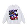 Vintage Washed Loose Fit Cotton T-Shirt With Racing Print Unisex Streetwear Crew Neck Short Sleeve