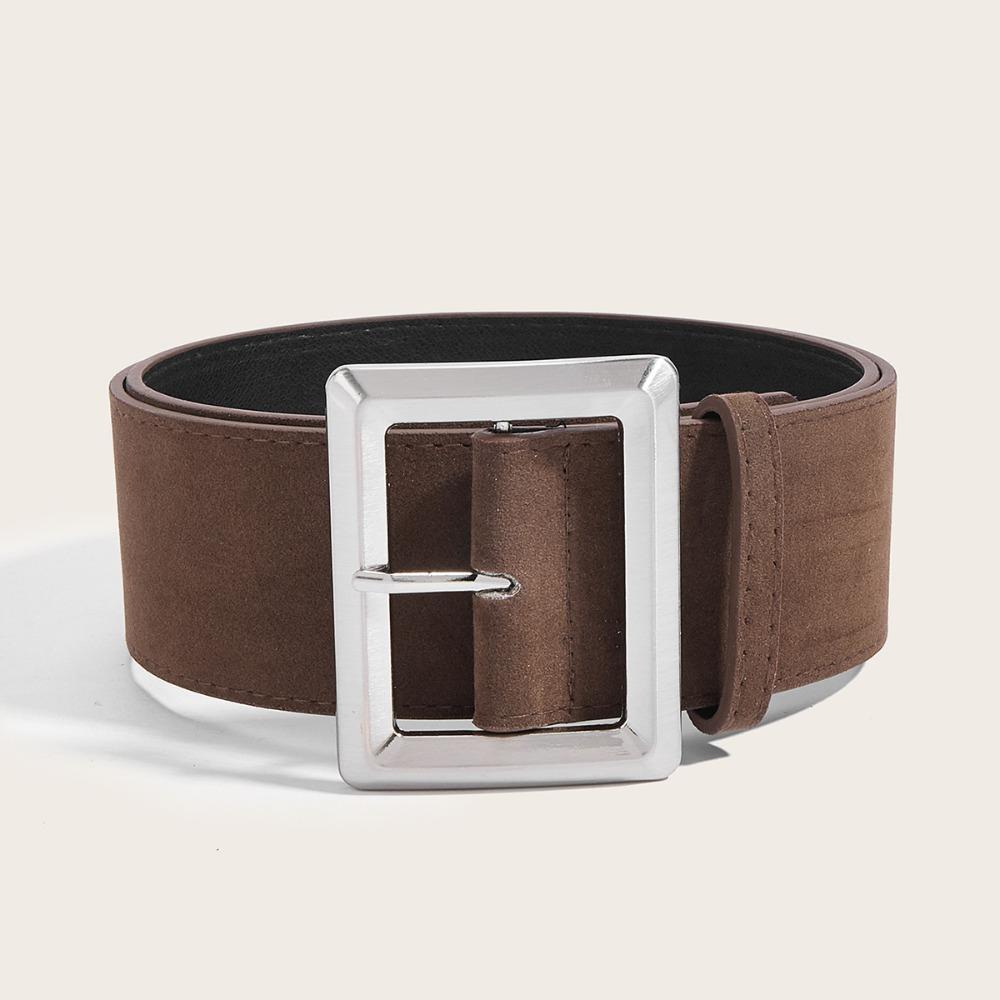Trendy Suede Leather Wide Belt Luxury Design Business Waist Strap Trouser Dress Belts  Gifts