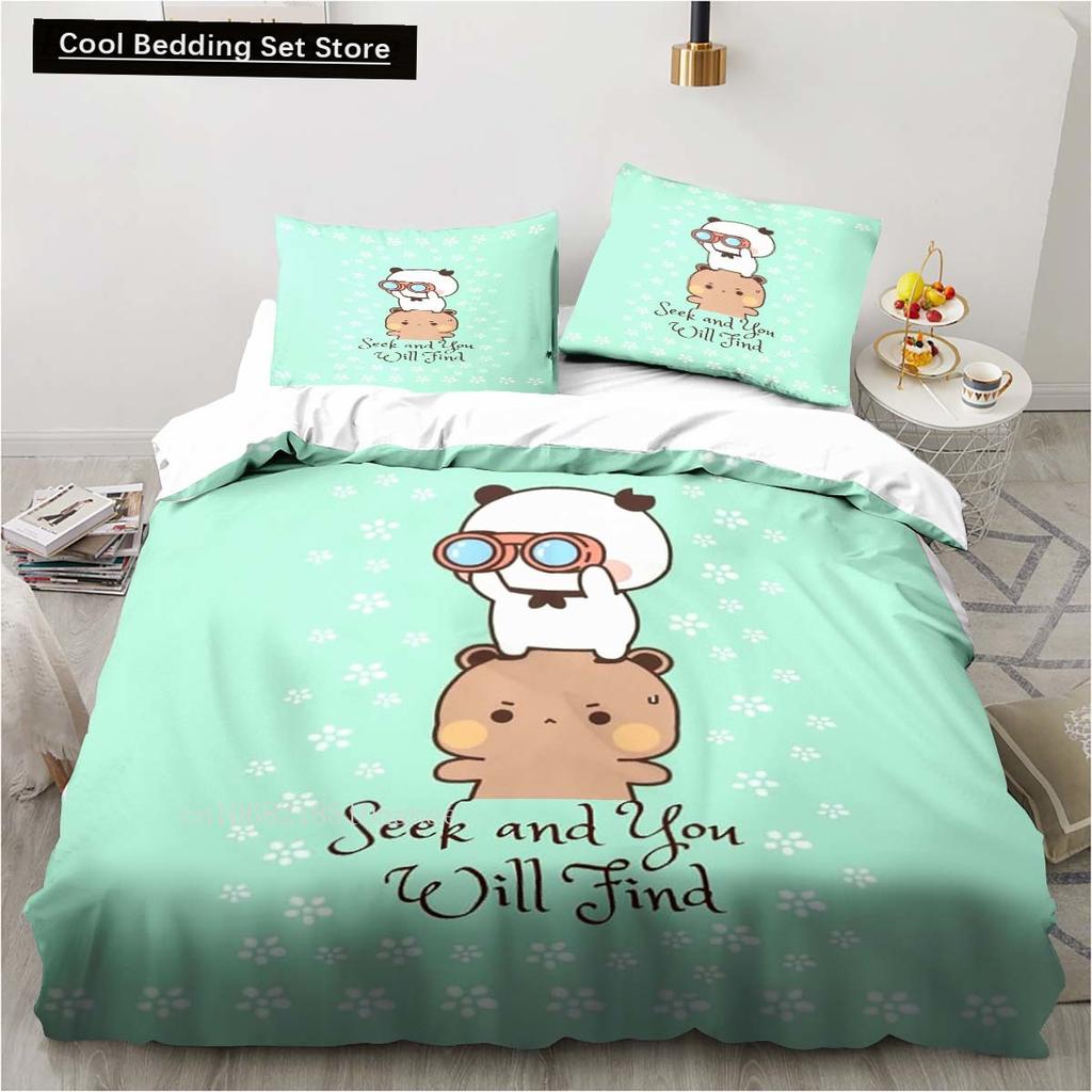 Cute Bubu and Dudu Cartoon Print All Season Twin Bedding Set 2/3 Piece Comforter Set Bed Duvet Cover Double King Comforter Cover