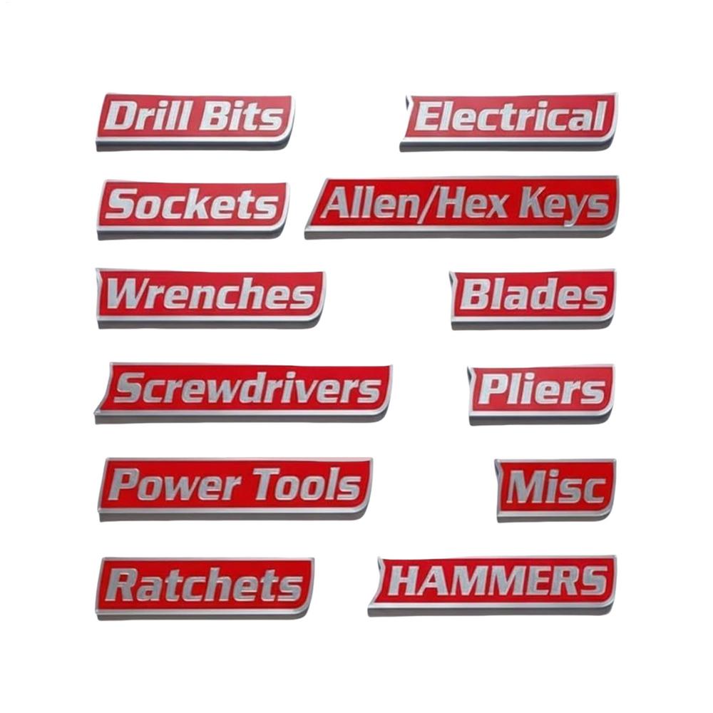 Magnetic Toolbox Labels 3D-Printed 12-Piece Strong Magnetic Tool Drawer Labels Organize Accessories For Organization Identifying