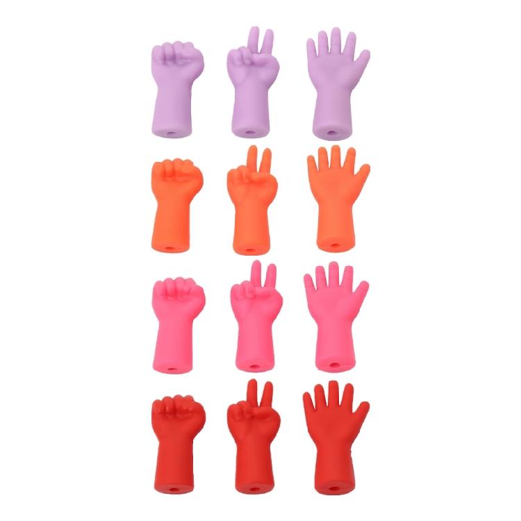 6Pcs Hand Shape Needle Stoppers Crochet Hook Point Stoppers Knitting Needle Tip Protectors for Weaving Yarn Craft