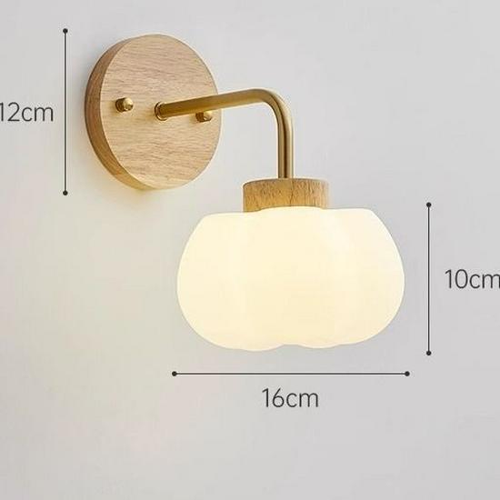 2023 Japanese Wabi-Sabi Solid Wood Wall Lamp – Retro Bedside & Hallway Light