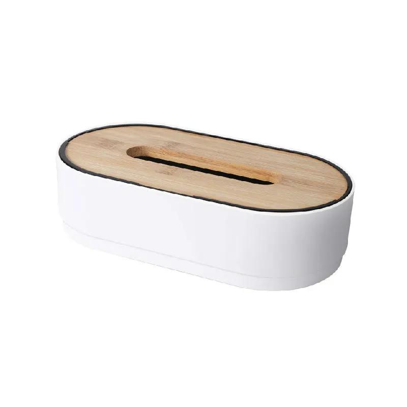 D Tissue box holder bamboo cover toilet paper box napkin holder case tissue paper dispenser paper towel storage box tissue boxes белый