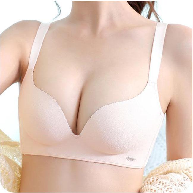 Glatter BH Damen Unterwäsche mit dunklem Muster ohne Stahlbügel Damen Latex-BH gerafft und angepasst einfarbiger BH Herbst und Winter