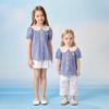PawinPaw Girls' Plaid Bubble Gauze Shirt