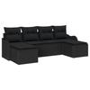 Set de canapé jardin vidaXL 6 pièces avec coussins rotin poly noir, Canapé jardin 2 places vidaXL avec rangement et coussins 3354482