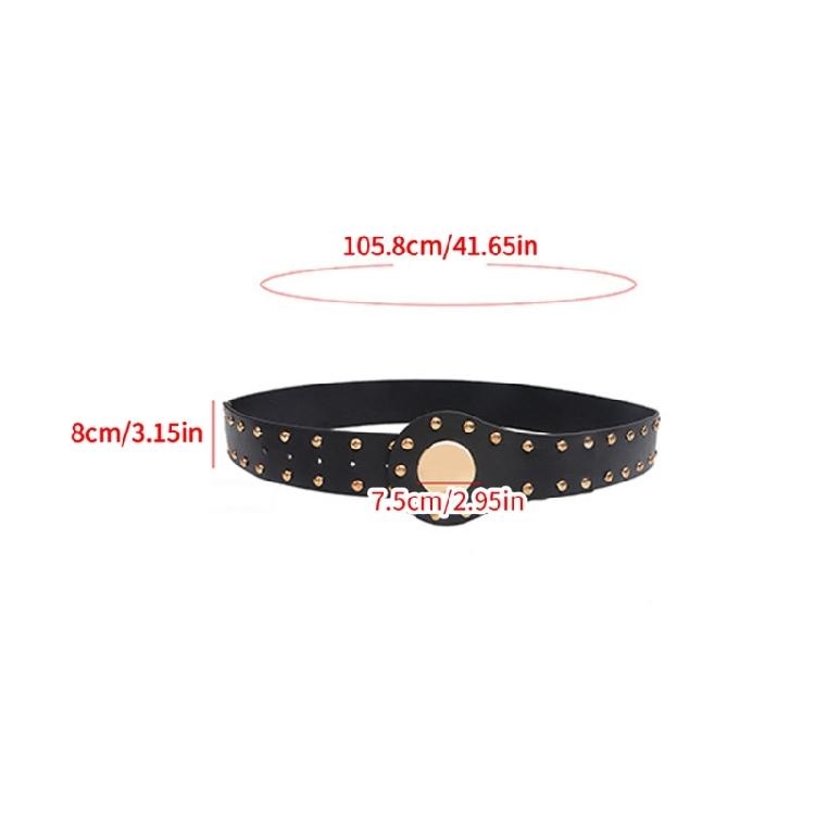 Alternative Fashion PU Leather Waist Belt Punk Rock Clothing Accessory Waist Girdle with Reinforced Metal Studs