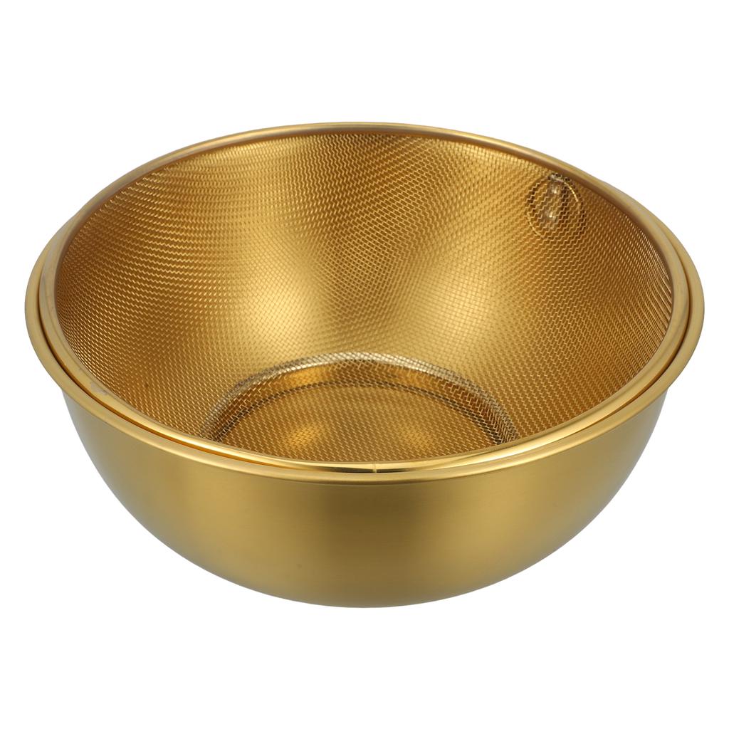 2pcs Stainless Steel Drain Basket Kitchen Basin Rice Washing Artifact Fruit Filter Household Strainer Food Colander