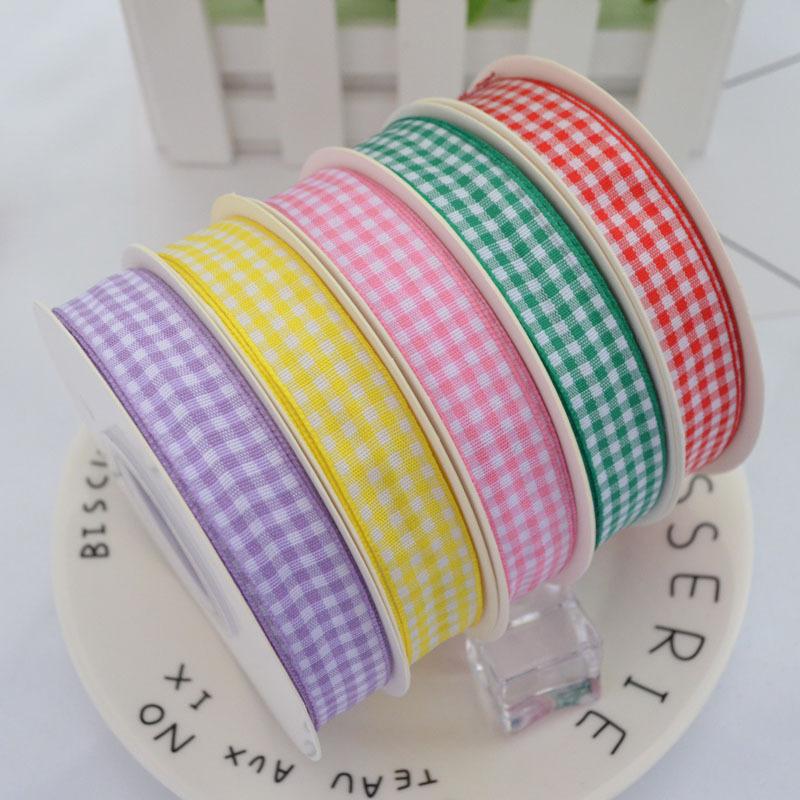Plaid Ribbon Flower Cake Gift Wrapping Clothing Shoes Hair Accessories Ribbon Bow Diy