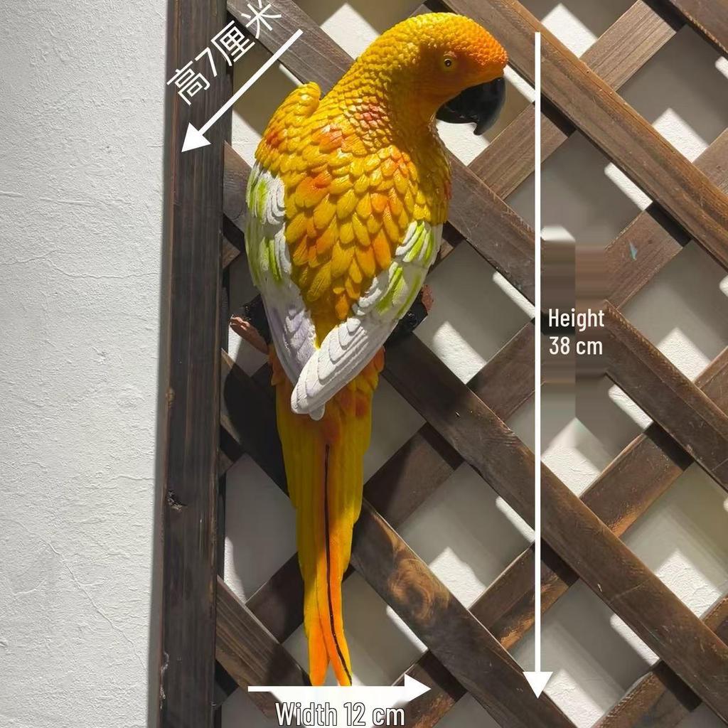 Creative Resin Macaw Cockatoo Small Bird Wall Hanging Ornament
