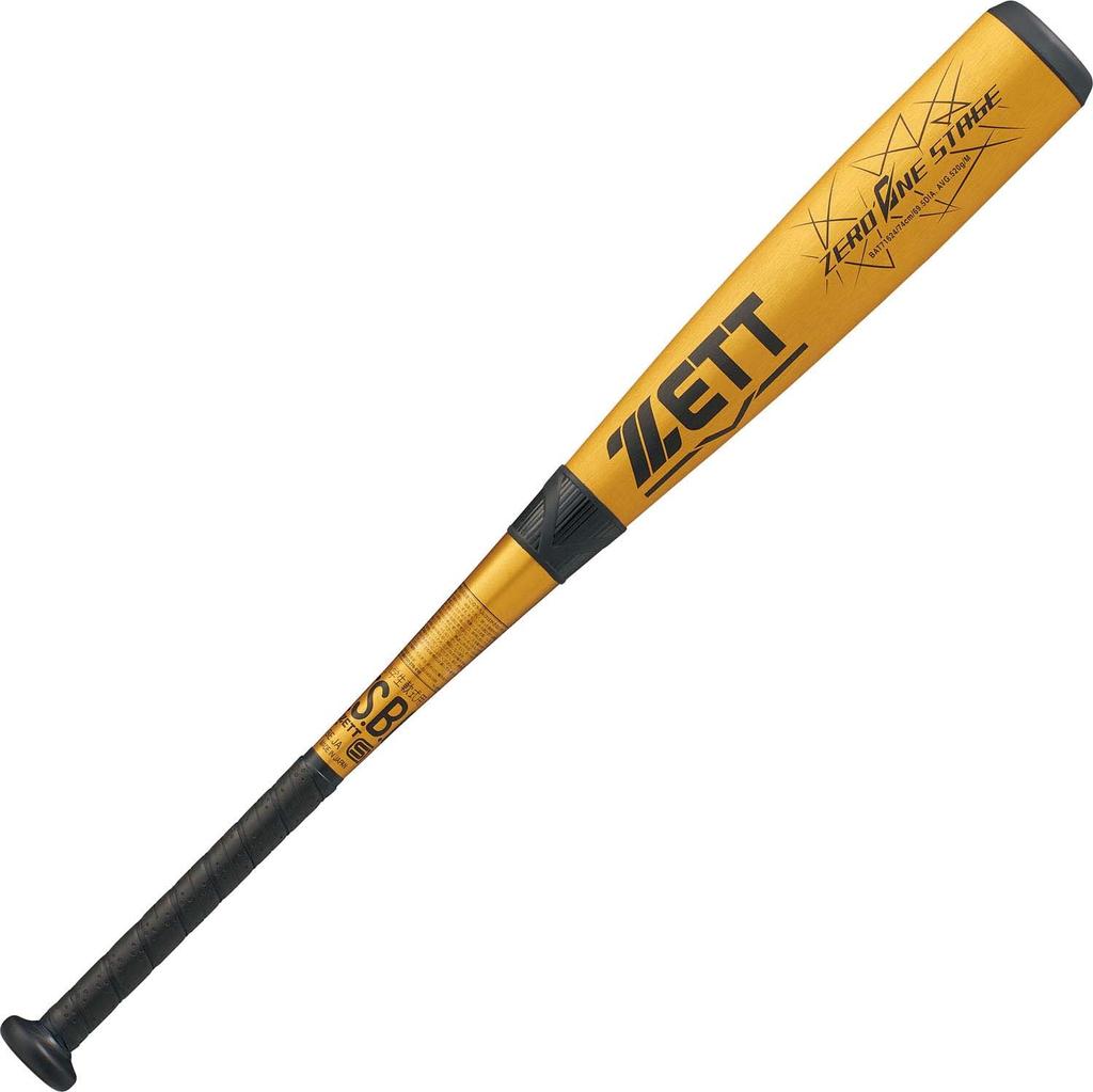 ZETT Youth Baseball Zero One Metal 520g Average Gold Made in BAT71624 Bat, Stage, (Super Duralumin), 74cm, Weight, (8200), Japan,