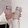 Wallet Card Holder Slot Phone Case for IPhone 16E 16 15 14 Pro 13 12 Mini 11ProMax Ring Crossbody PU Leather Anti-fall Cover