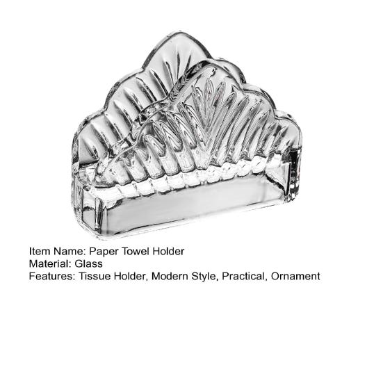 Tissue Holder, Crystal Glass Modern Style, Durable Scratch-Resistant Organizer, Dispenser for Restaurant Napkins Business