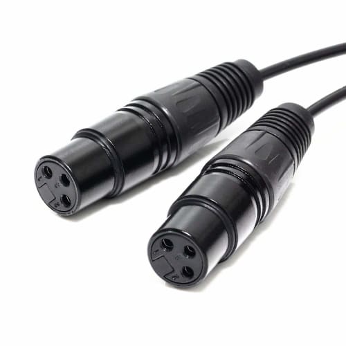 WV-9211-1.5B: Two XLR Canon Female to 3.5mm Stereo Mini Plug Unbalanced Line Cable (1.5m, Black)